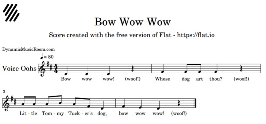 image bow wow wow notation