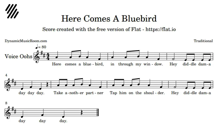 image here comes a bluebird notation
