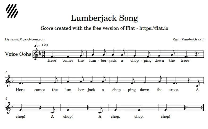 image Lumberjack song notation