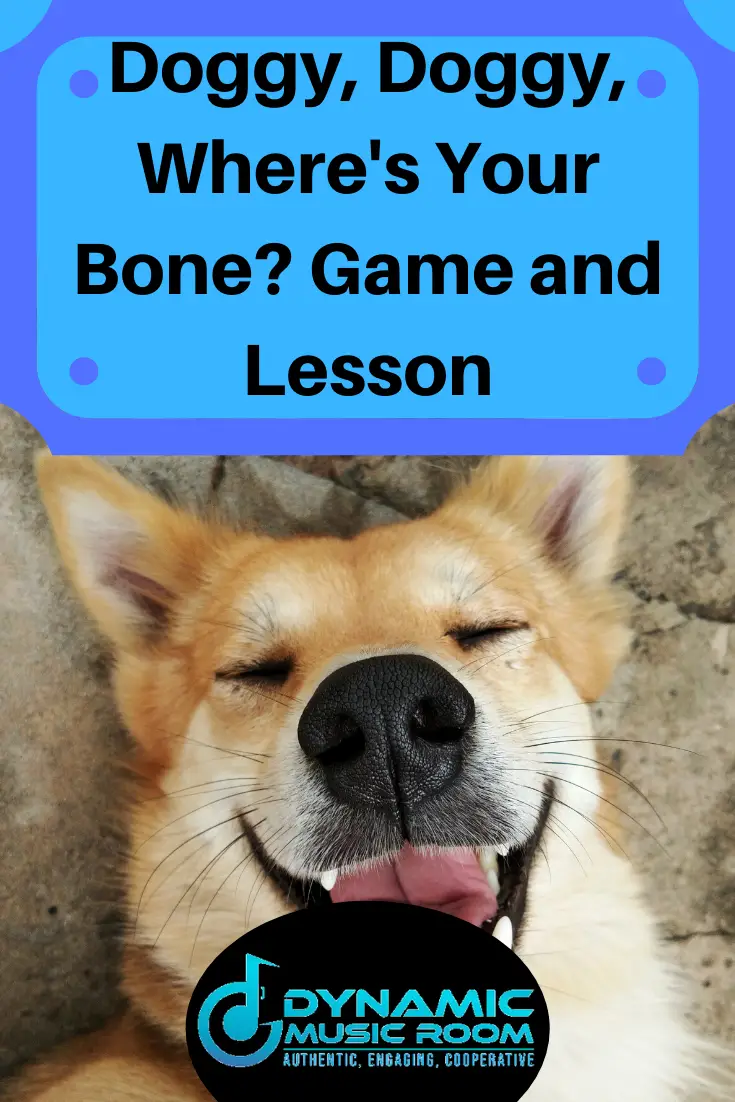 image doggy, doggy, where's your bone? game and lesson pin