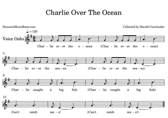 image charlie over the ocean sheet music