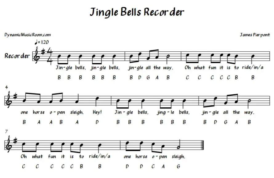 image jingle bells recorder sheet music