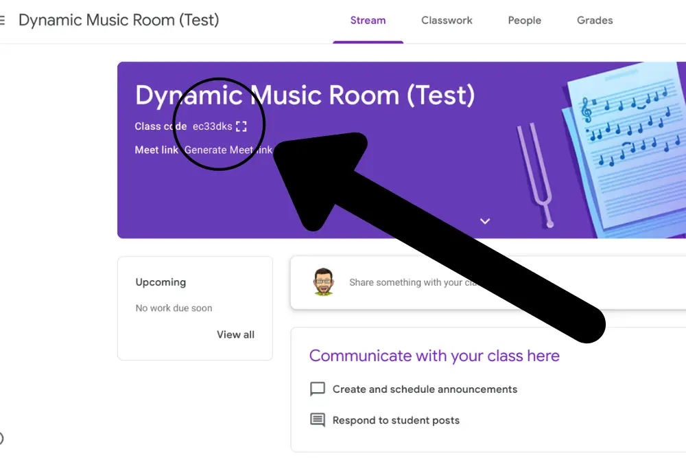 music google classroom code
