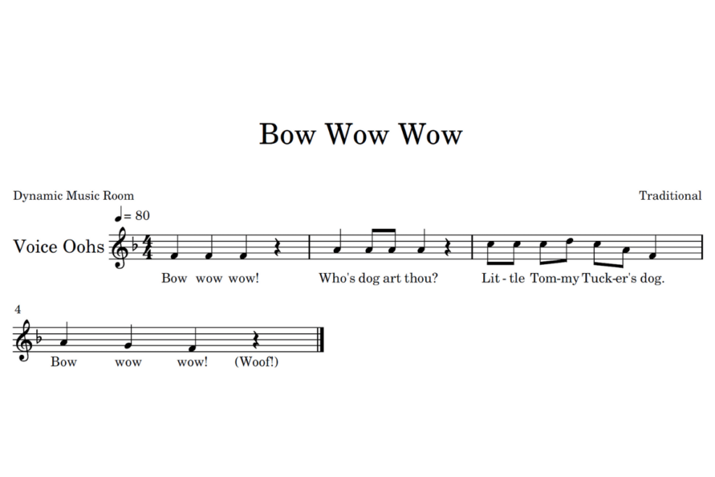 bow wow wow sheet music